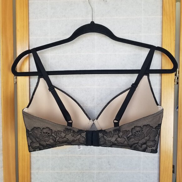 Gilligan & O'Malley Bra 36D Black over Nude Favorite Lightly Lined EUC - Picture 3 of 7